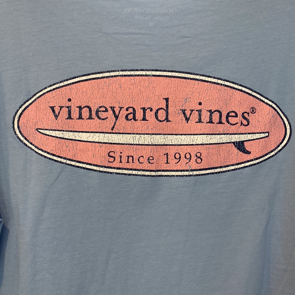 New men's Vineyard Vines surf logo graphic long sleeve pocket tee t-shirt - Picture 3 of 8
